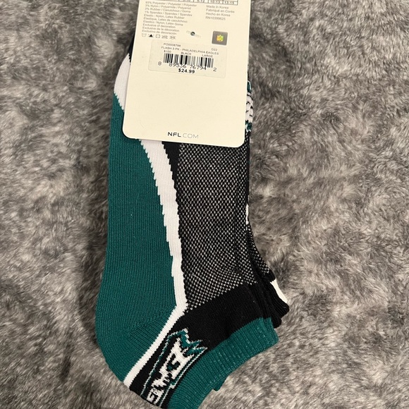 Philadelphia Eagles No Show Socks. 3 pairs - Picture 4 of 4
